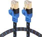 Supersnelle Cat7 RJ45 Netwerkkabel - LAN Ethernet Kabel - Wifi Netwerk Verlengkabel - Verlengsnoer - 5 Meter Lang - 10.000 Mbit/s - Blauw/Zwart