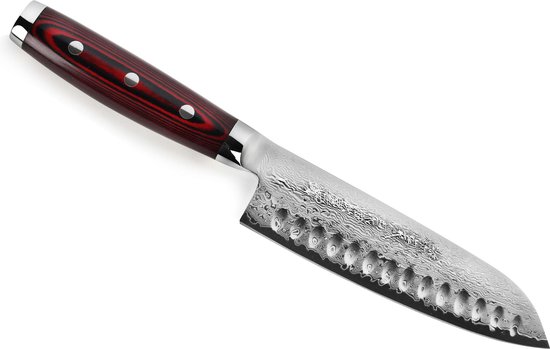 Yaxell de chef japonais Yaxell Super Gou Santoku GH 16,5 cm Acier damassé inoxydable 161 couches avec manche en toile-micarta