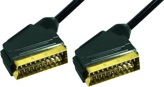 21-pins Scart kabel - verguld / zwart - 3 meter - Transmedia