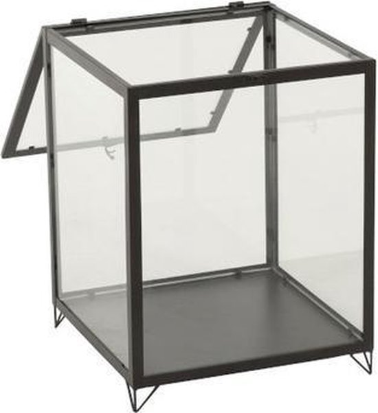 Acrobatiek Nauw Ingrijpen J-Line Glazen Box Rechthoek Glas/Metal Zwart | bol.com