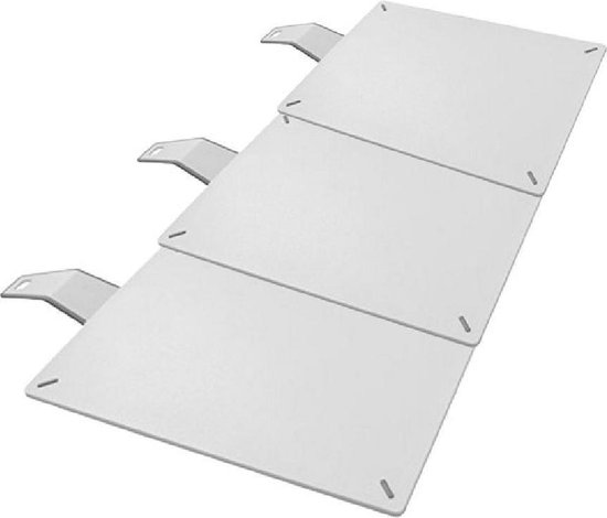 Set de 3 planches à découper blanches Coninx, chacune avec des coins gris et une poignée.