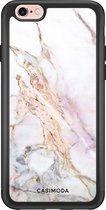 iPhone 6/6s hoesje glass - Parelmoer marmer | Apple iPhone 6/6s case | Hardcase backcover zwart