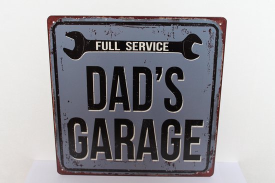 tekstbord Dad's garage metaal