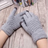 Touchscreen Handschoenen - Velvet Light Grey - One Size - Stretch - Mobiel - Heerlijk warm - De winter Favoriet!!