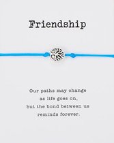Mannies vriendschapsarmband - 2 stuks - Vriendschaps armband met boodschap! Één voor jou, één voor je vriend(in)! - Meerdere kleuren - Gratis verzending - Vriendschap - Licht Blauw