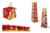 Scratch Build&Play: STAPELTOREN Circus 5 stuks 13.5x13.5xH58cm, in karton, in doos 15x15x15cm, 12m+