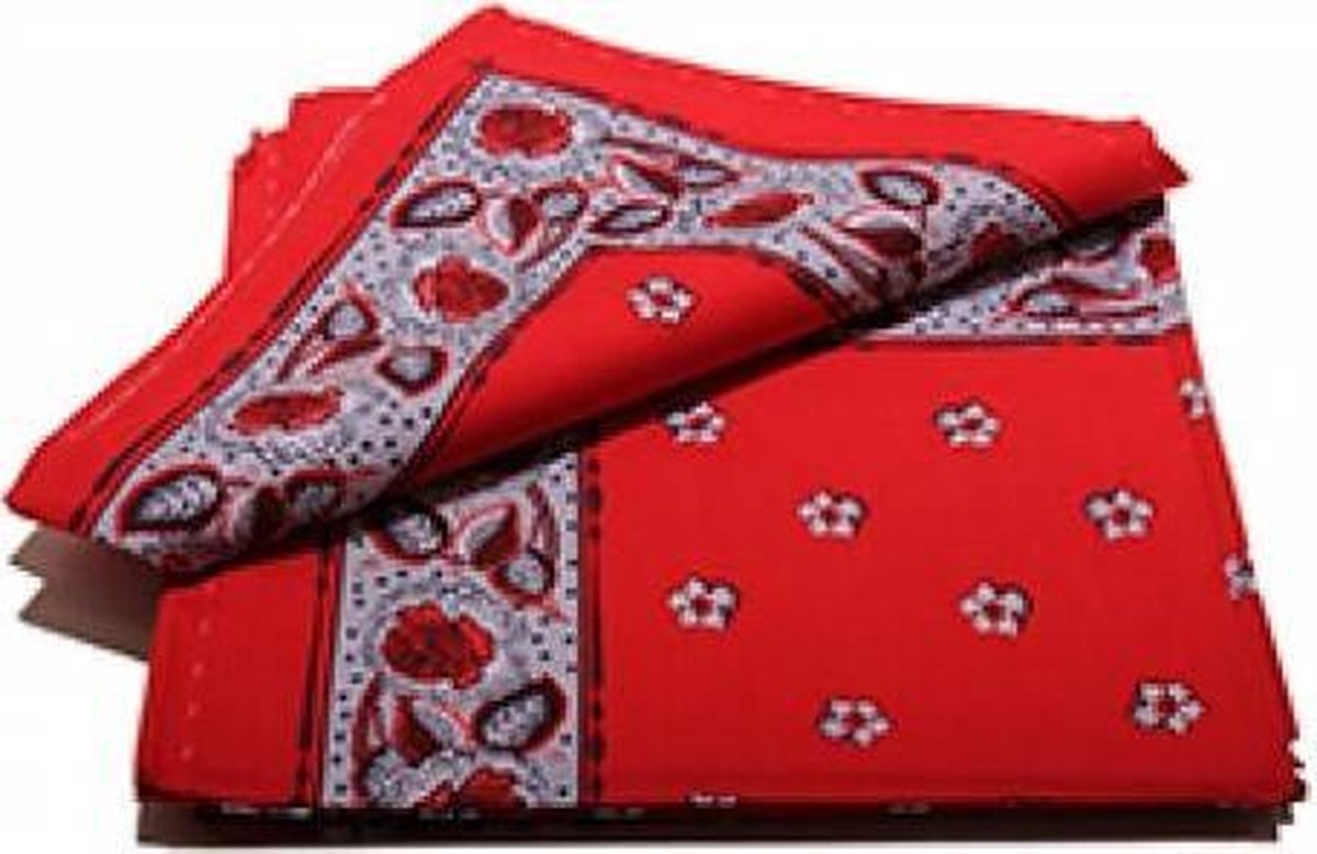 Boeren zakdoek rood Bloem 55 x 55 cm - HRBZ02