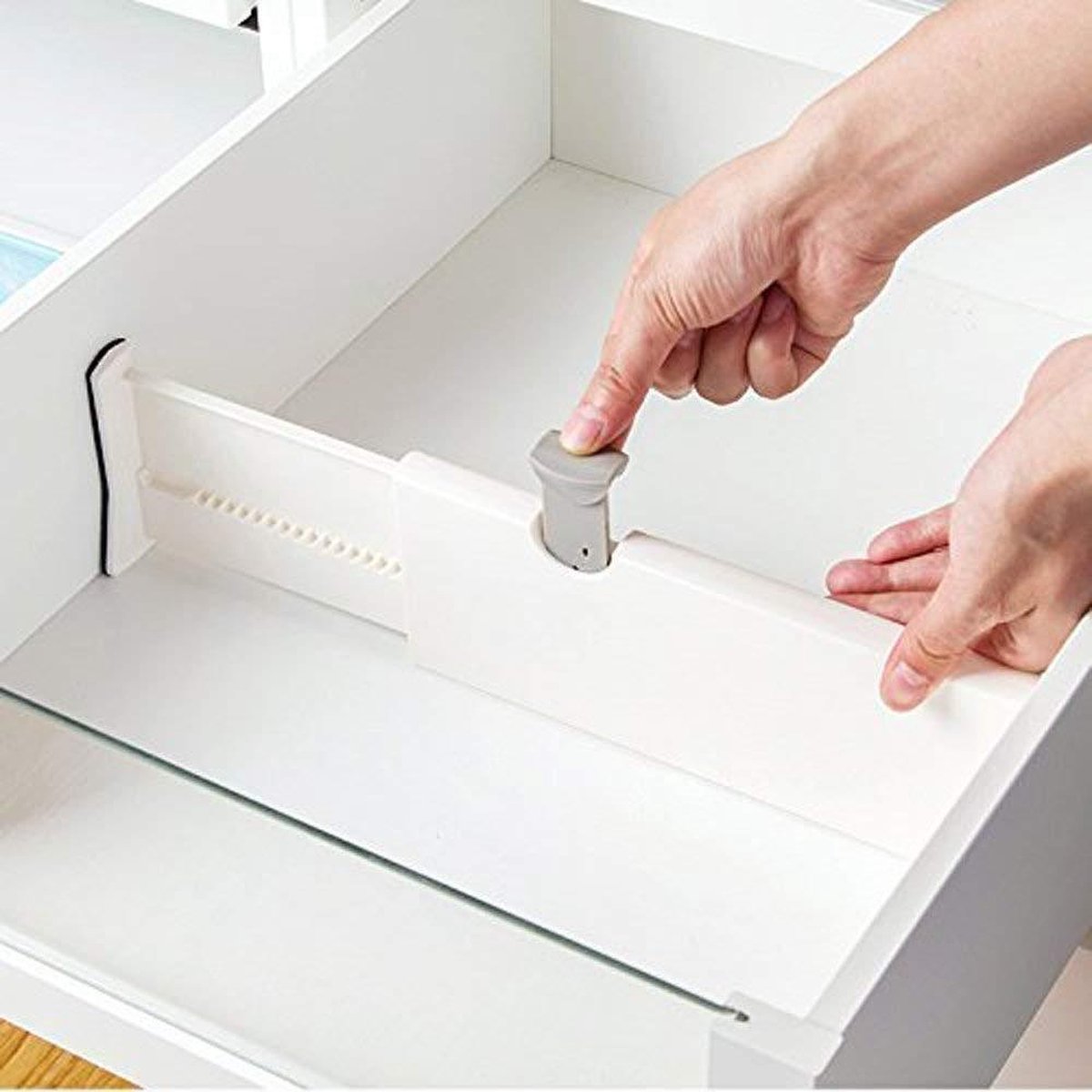 Kunststof ladeverdeler – Set van 2 stuks – Bestek Organizer – Uitschuifbaar – Bestekbak – Verstelbar