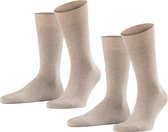 FALKE Happy 2-Pack katoen multipack sokken heren beige - Maat 47-50