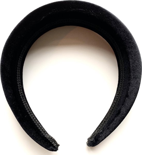 Thesportfashion luxe fluwelen dikke brede zwarte haarband - velvet haarband  zwart 4cm... | bol.com