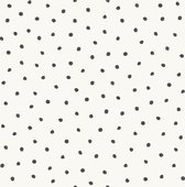 Origin Wallcoverings behangpapier stippen glanzend wit en zwart - 347699 - 0,53 x 10,05 m