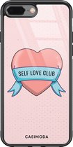 iPhone 8 Plus/7 Plus hoesje glass - Self love club | Apple iPhone 8 Plus case | Hardcase backcover zwart