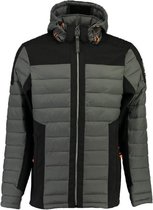 Geographical Norway - Heren Gewatteerde Jas met Softshell Details - Capuchon - Baleine - Grijs