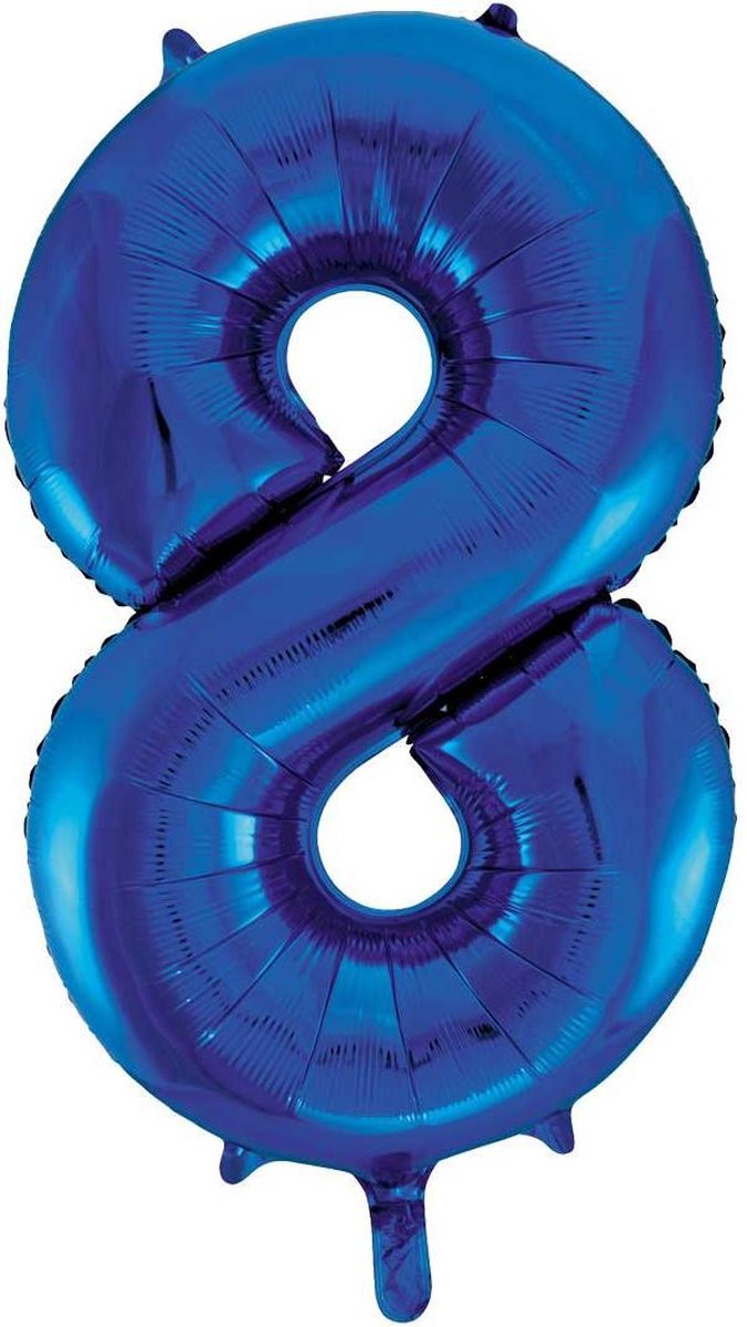 Folieballon cijfer 9 galatic aqua 101cm