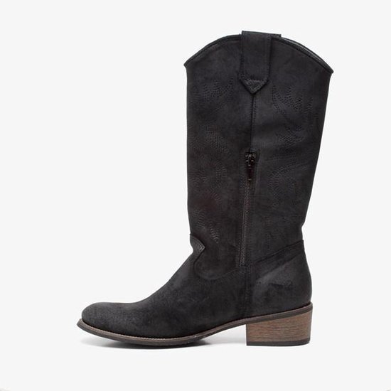 TwoDay leren dames western enkellaarsjes Zwart Maat 39 TwoDay leren dames western enkellaarsjes Zwart Maat 39