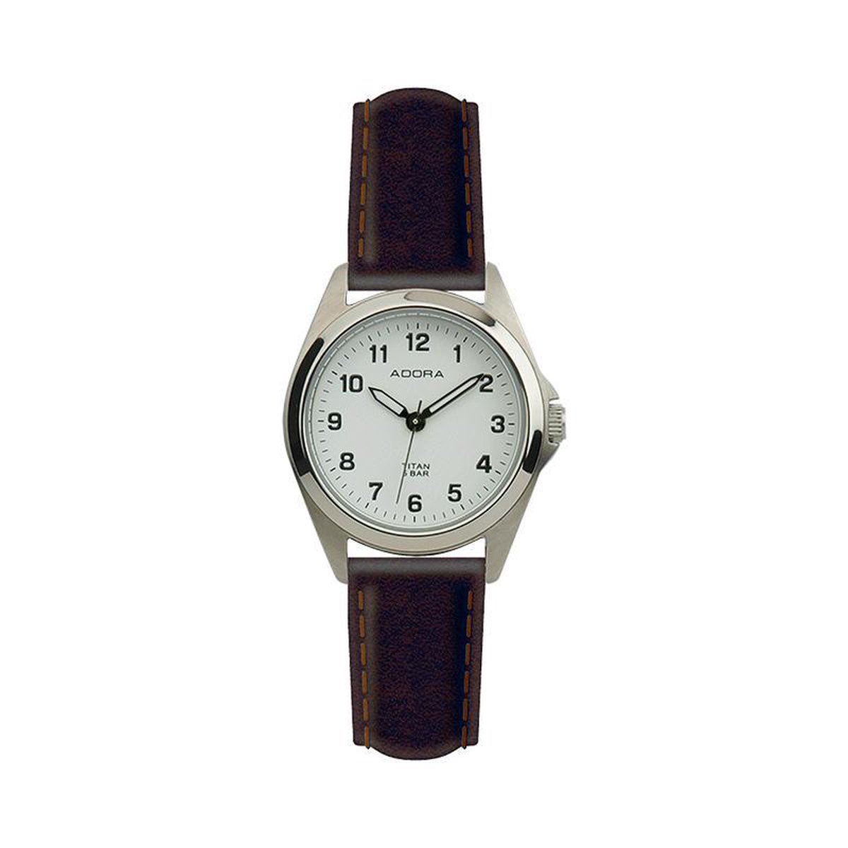 dames horloge met titanium horloge kast-Leren band-AB6370
