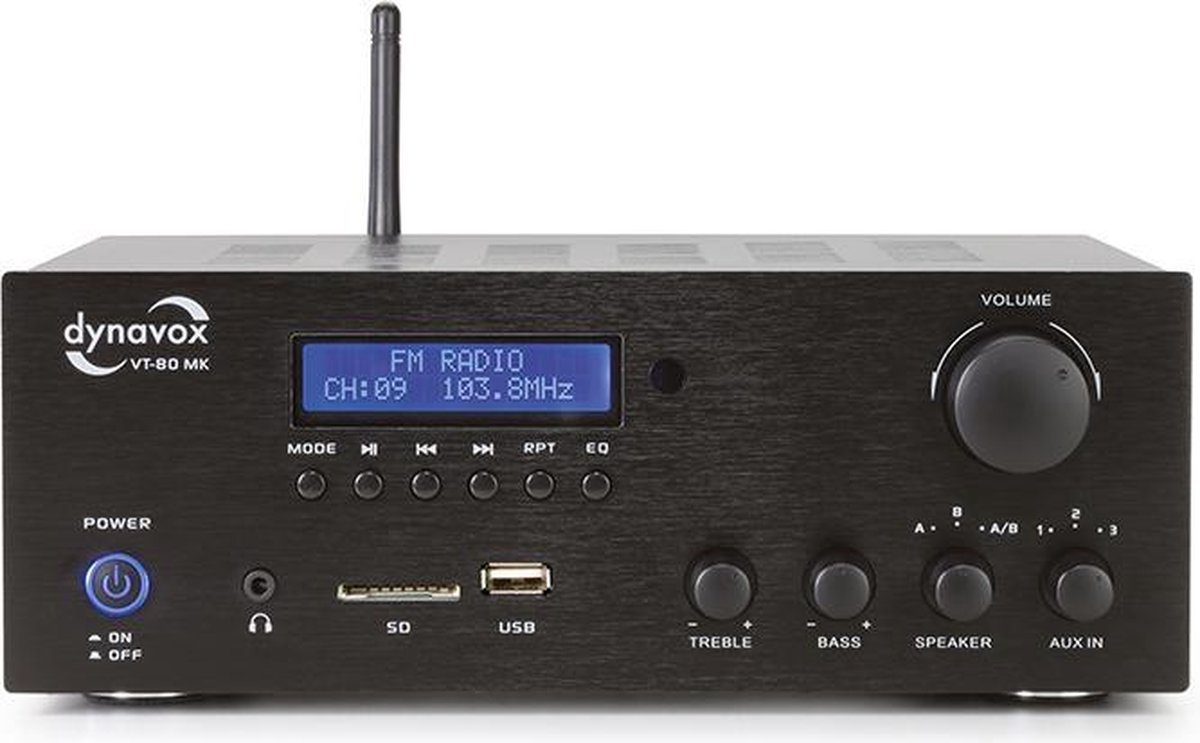Dynavox VP-40 Stereo-Verstärker, kompakter HiFi-Verstärker mit Phono-Eingang für Plattenspieler