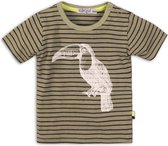 Dirkje Jongens T-shirt - Light army green + stripe - Maat 62