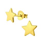 Joy|S - Zilveren ster oorbellen 14k goudplating
