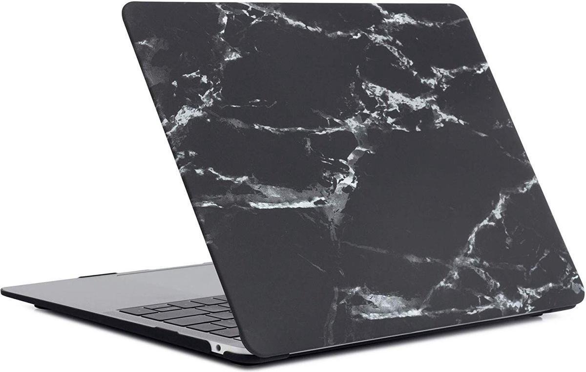 Hardcover Case Cover Geschikt Voor Apple Macbook Pro 16 Inch 2019/2020 (A2141) Hard Shell Hoes - Notebook Sleeve Skin Protector - Marble Zwart