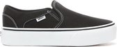 Vans Asher Platform Canvas Dames Sneakers - Black - Maat 41