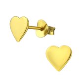 Joy|S - Zilveren hartje oorbellen 14k goudplating