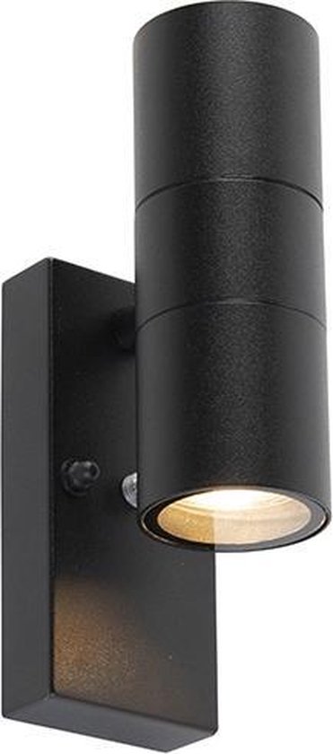 Munching Regeneratief Ik heb het erkend QAZQA duo - Moderne Wandlamp Up Down voor buiten - 2 lichts - D 11 cm -  Zwart -... | bol.com
