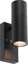 QAZQA duo - Moderne Wandlamp Up Down voor buiten - 2 lichts - D 11 cm - Zwart - Buitenverlichting