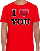 I love you valentijn t-shirt rood voor heren 2XL