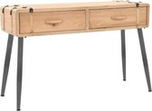 Sidetable Bruin hout (Incl LW 3D klok) / woonkamer tafel/ slaapkamer tafel / salontafel / wandtafel / Decoratietafel