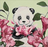 Wizardi Diamond Painting Kit Panda and Flowers WD2341