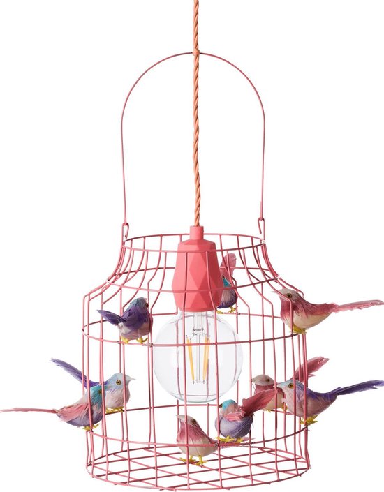 antenne Herziening climax Hanglamp roze babykamer | meisjeskamer | pastelroze vogeltjes nét echt! |  bol.com