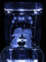 Glas blok in 3 D met afbeelding schattig koppel