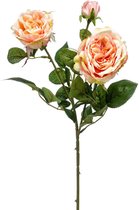 Emerald - Kunstbloem Roos peach/roze 58cm - Kunstplanten voor binnen