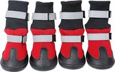 Set Elastische winter schoenen hondenschoenen  - Anti-slip - Extra large - Rood
