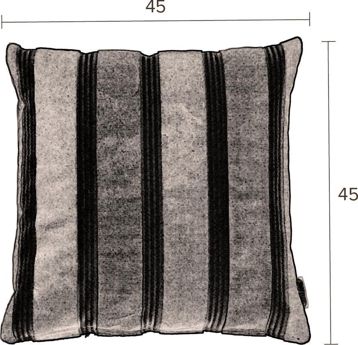 | Dutchbone Scott Sierkussen Zwart Grijs 45x45 cm | Dutchbone Scott Sierkussen Zwart Grijs 45x45 cm