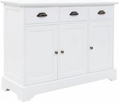 Dressoir Wit (Incl LW 3d klok) - wandkast - Tv kast- opbergkast - Boekenkast - opbergkast - Kast met lades - Sidetable - Wandtafel