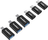 ivoler [Pack van 6] Type C-connector - [3 Pack] USB C naar Micro USB-adapter + [3 Pack] USB C naar USB A 3.0-adapter compatibel met USB C-apparaten ... verloop stekker usb