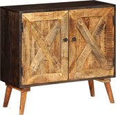 Sidetable Bruin Mango Hout (Incl LW 3d klok) - wandtafel - Tv kast- opbergkast - Boekenkast - Kast met lades - Bijzettafel - decoratietafel