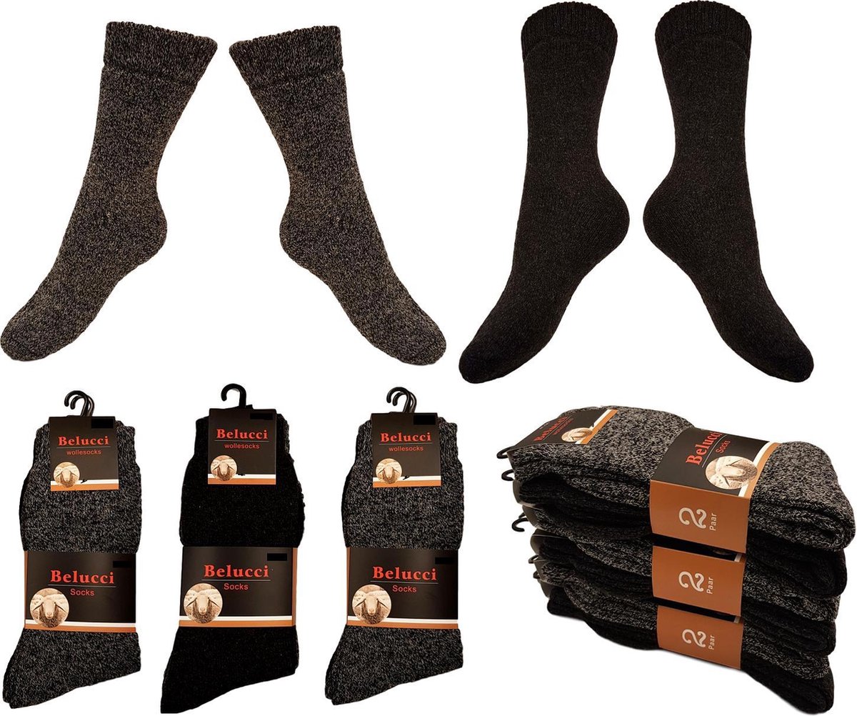 Noorse Wandel Sokken 6 paar Multipack Unisex Maat 47-50