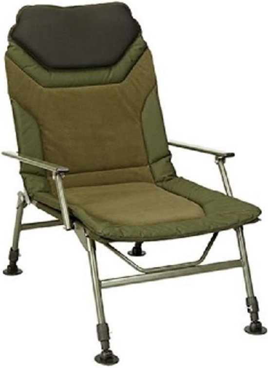 Skills Tackle Camo Adjustable Carp Fishing Chair - Padded, Lightweight, Portable Armchair