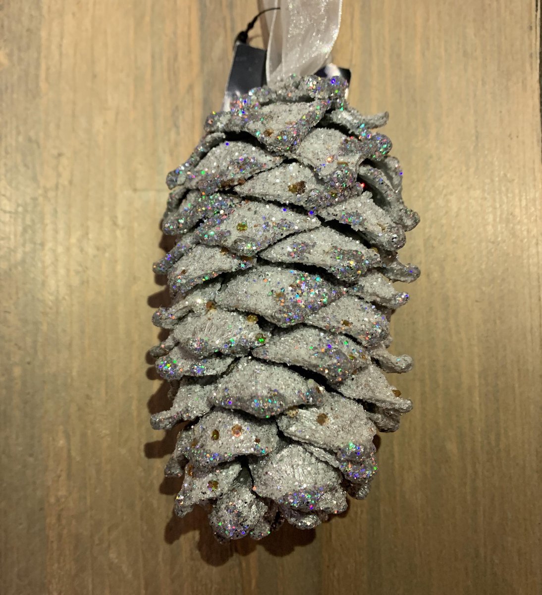 Denneappel met glitter 3stuks