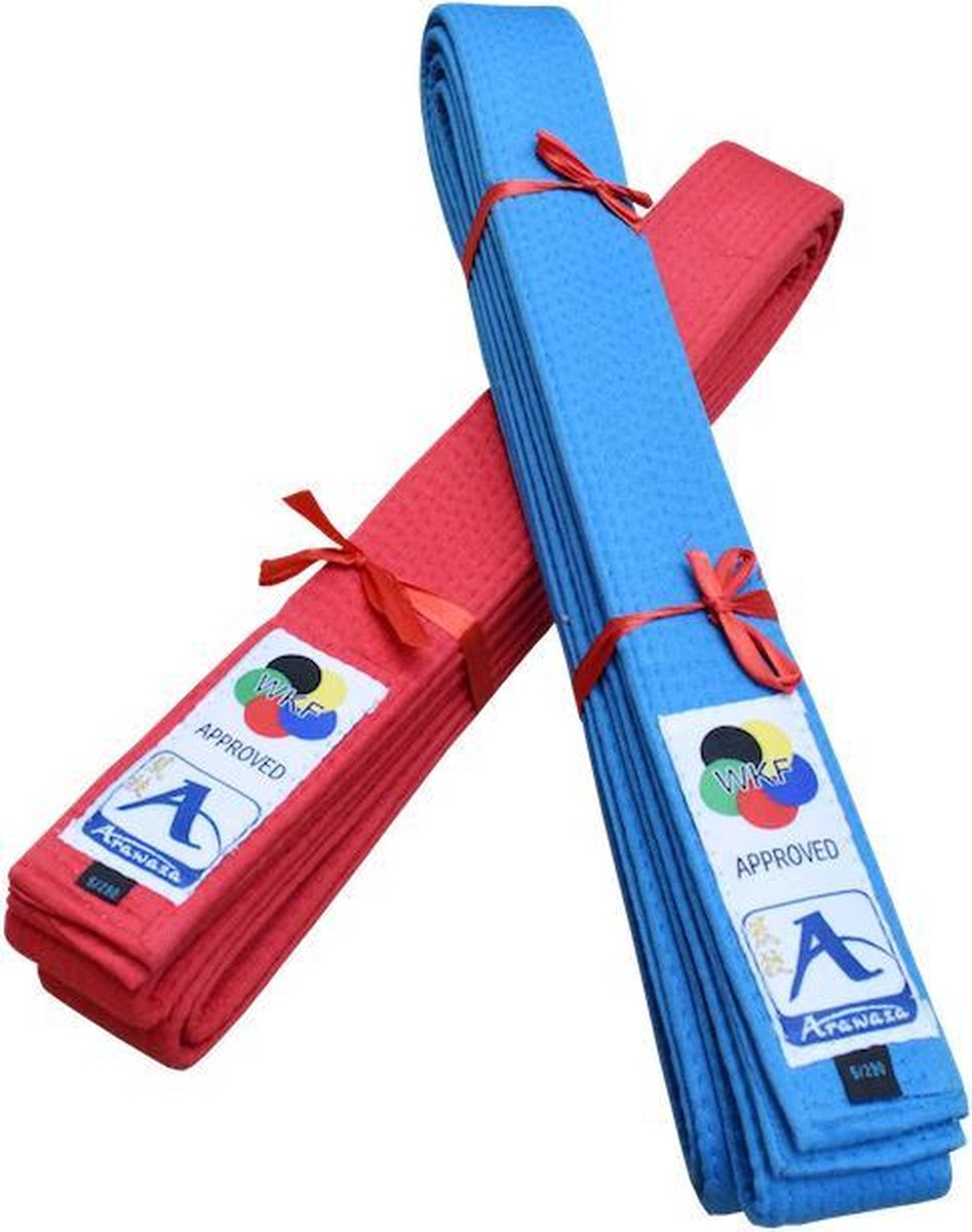 Japanse karate-band voor kata Arawaza | rood of blauw - Product Kleur: Rood / Product Maat: 260