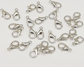 Slotje karbijn 12x6 mm silver plated