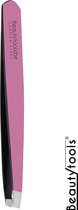 BeautyTools Epileerpincet PRECISION - Pincet met Schuine Bek Voor Wenkbrauwen - Royal Pink - Tweezers (9.5 cm) - (BT-1956)