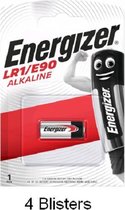 4 stuks (4 blisters a 1 stuk) Energizer Alkaline batterij E90/LR1 1.5V