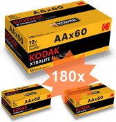 Kodak XTRALIFE LR6 / AA / R6 / MN 1500 1.5V Alkaline batterij - 180 Stuks (3 Pakken a 60St)
