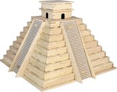 Bouwpakket 3D Puzzel Maya Piramide Kukulćan Chitzén Itzá- hout