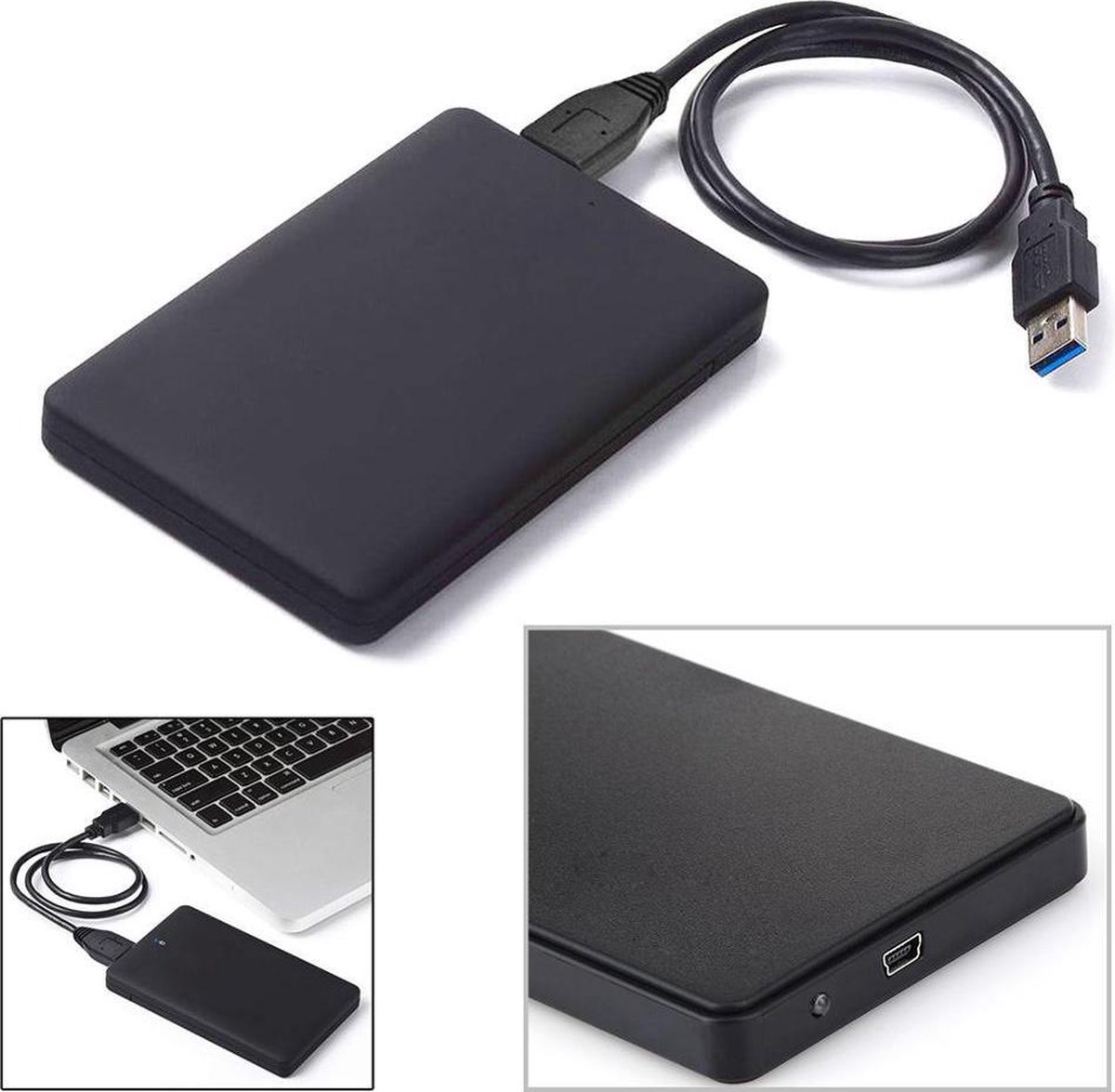 WiseGoods - Premium HDD Behuizing - Draagbare 2.5 Inch HDD Case USB 2.0 - Externe Harde Schijf Met USB Kabel - SDD