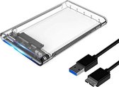 WiseGoods - Premium HDD Behuizing - Harde Schijf Extern Hoes - USB 3.0 naar 2.5 Inch SATA - SDD 6TB - Transparant